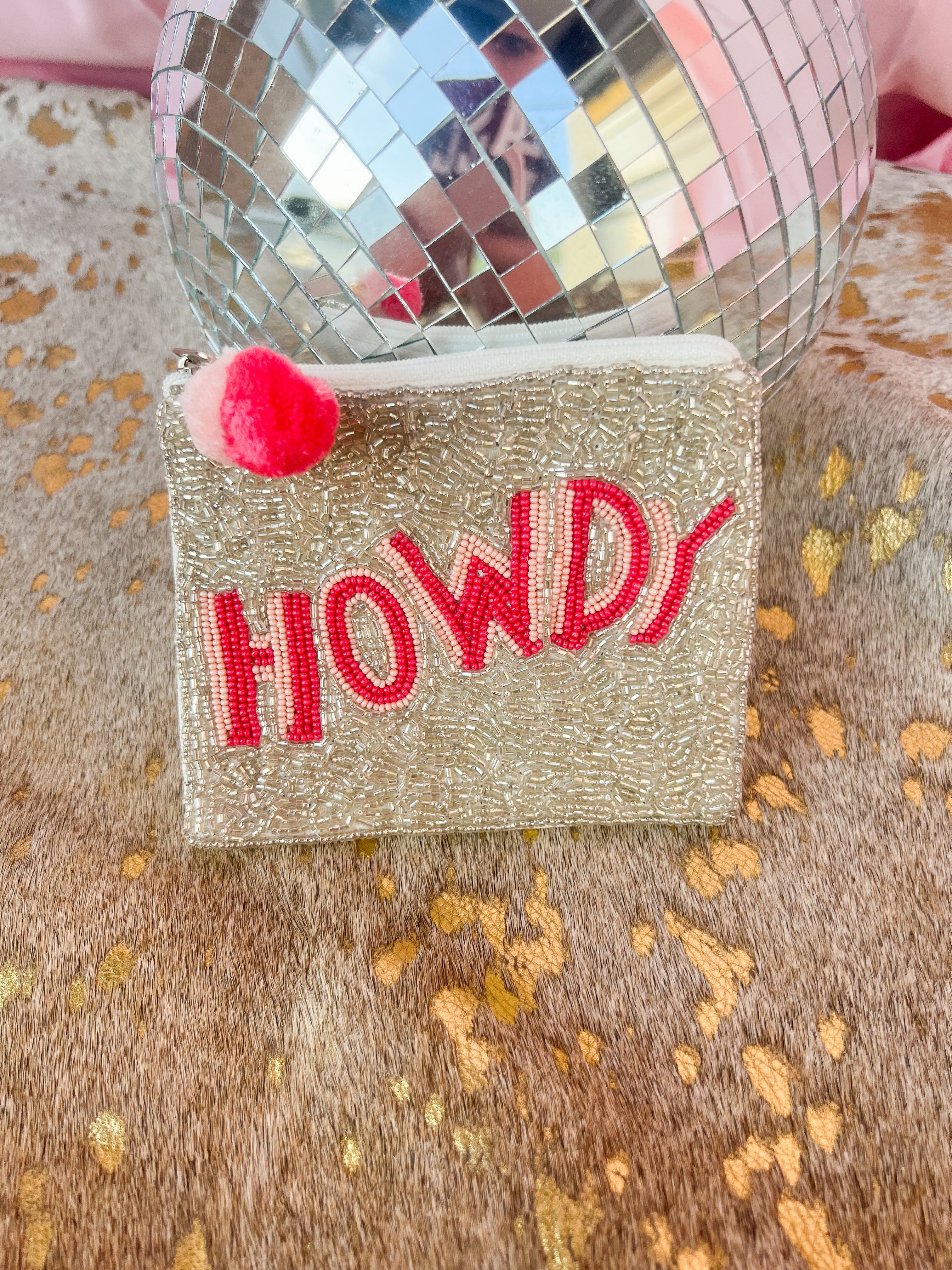 Pink and Silver Howdy Coin Pouch - JD Ranch Boutique