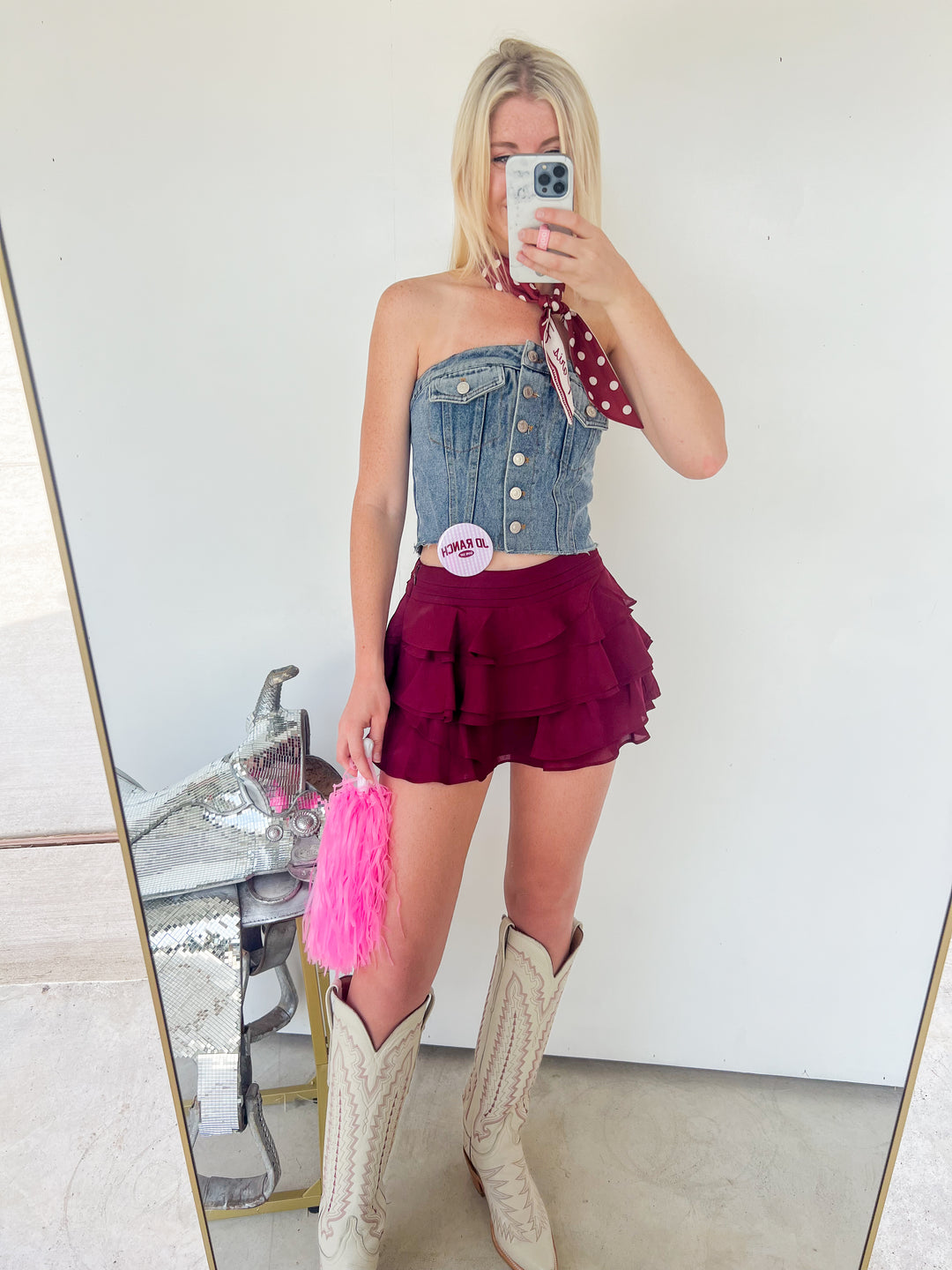 Strapless Denim Corset Top