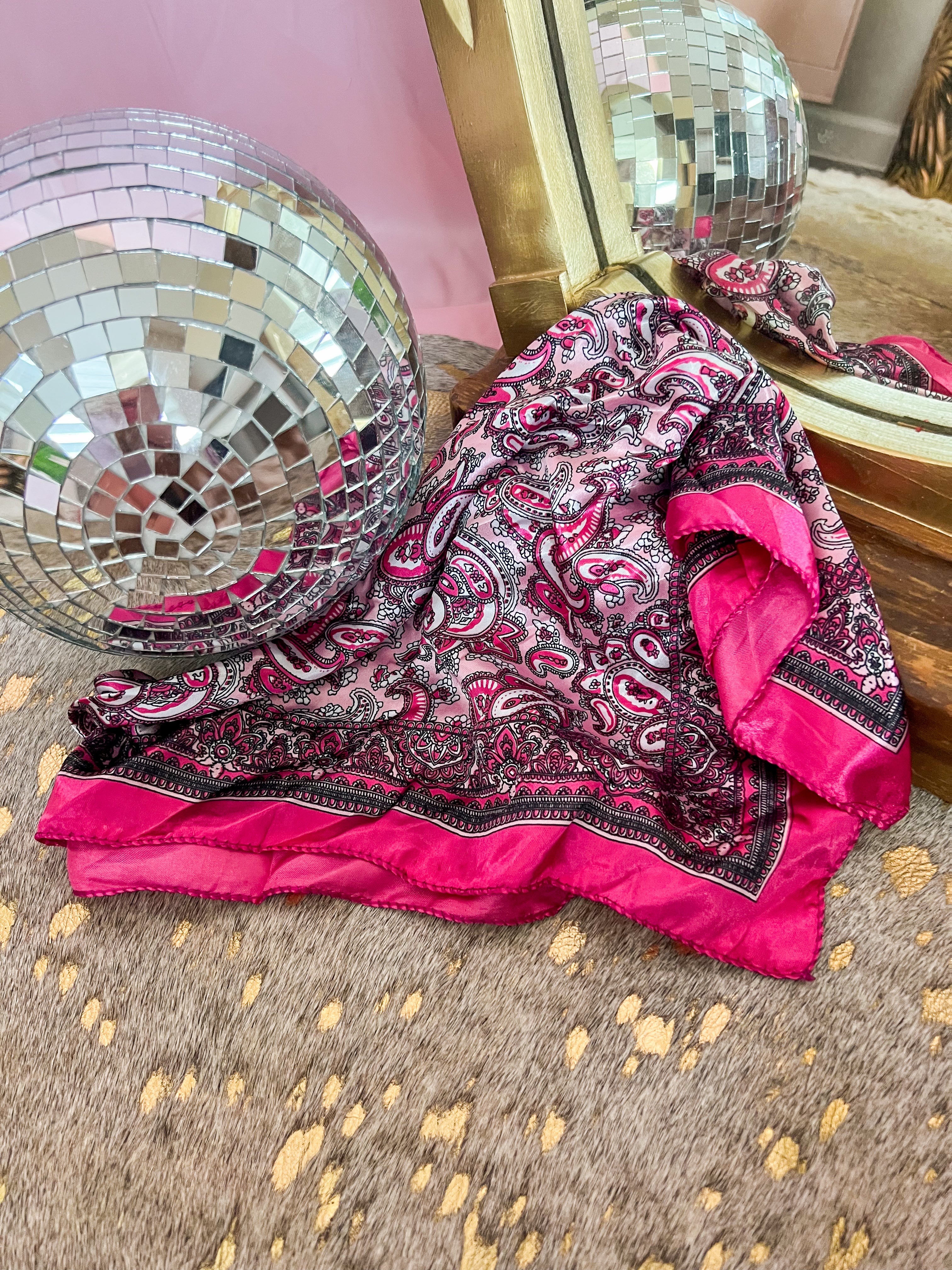 Pink Paisley Small Wild Rag - JD Ranch Boutique