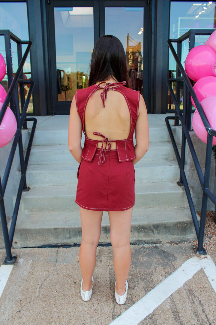 Mirror Set in Maroon