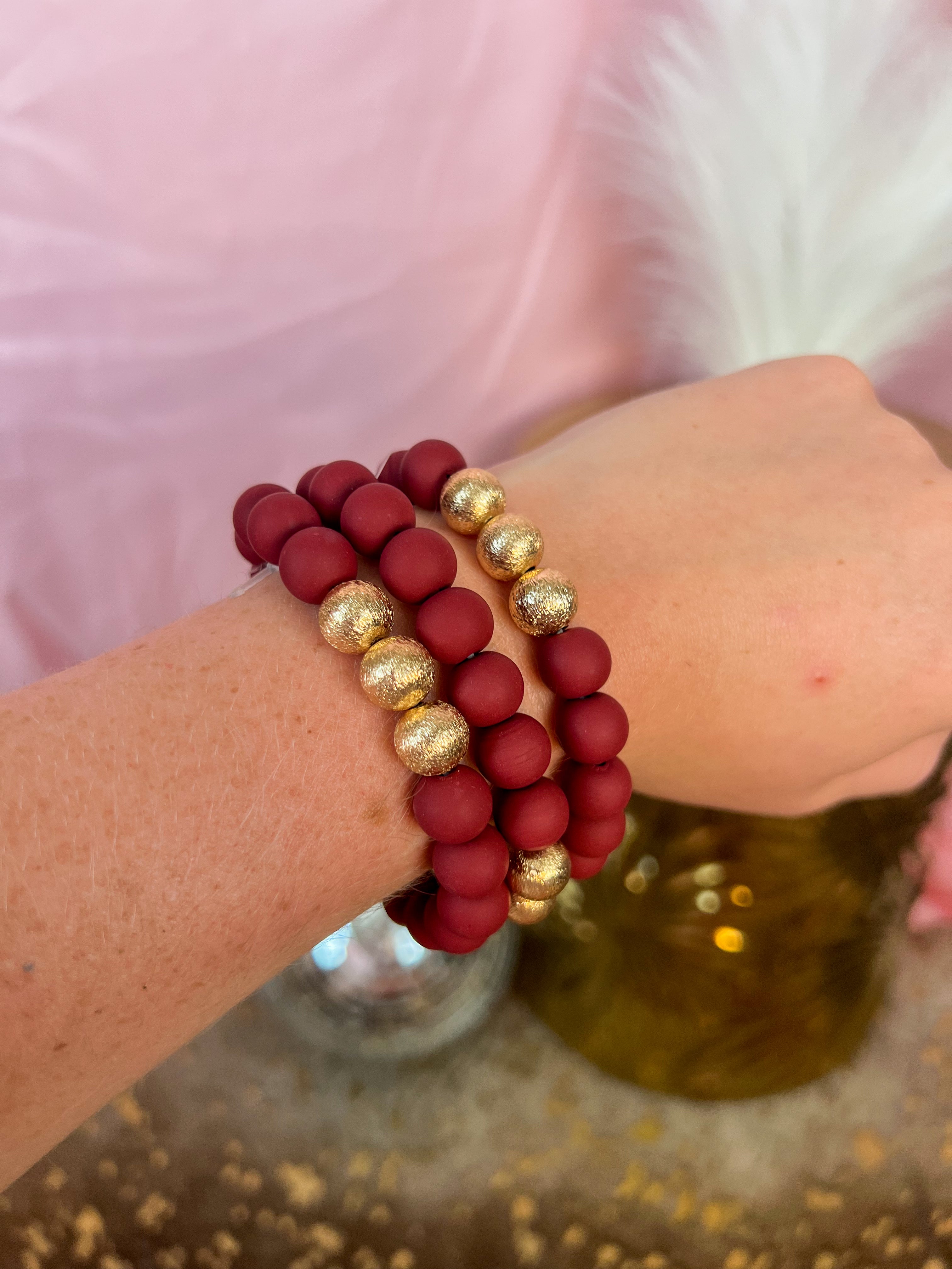 Maroon Clay Bracelets - JD Ranch Boutique