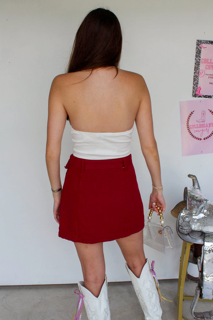 Denim Ribbed Tank Halter Top