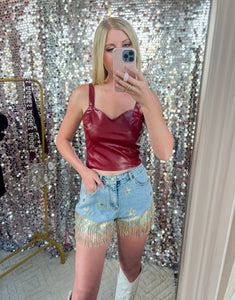 Lucky Stars Shorts in Gold - JD Ranch Boutique