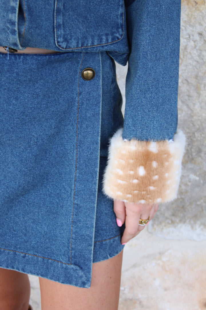 Deer Denim Skirt