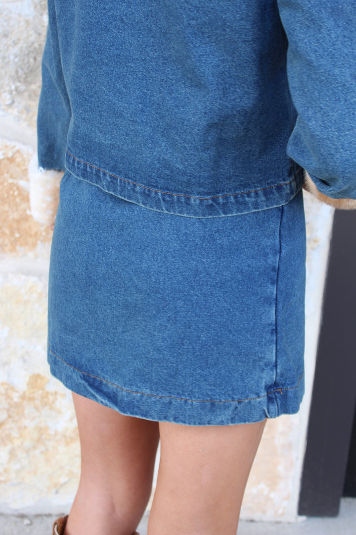Deer Denim Skirt