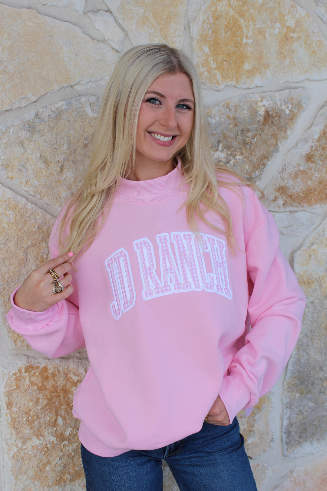 JD Ranch Pink Mockneck