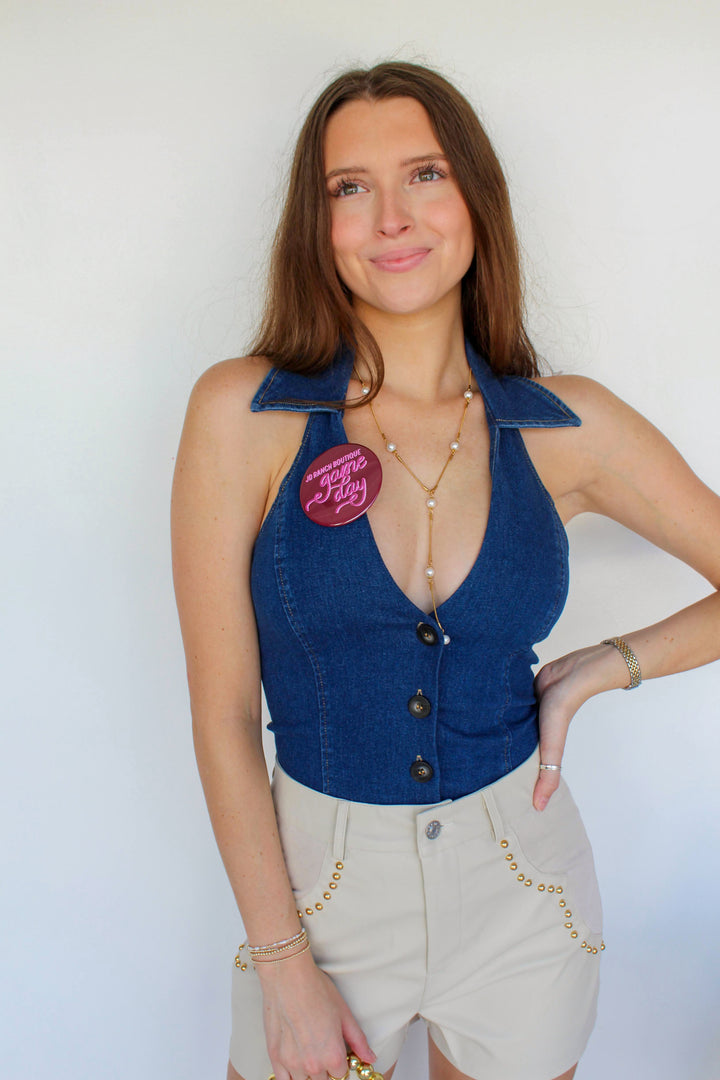 Denim Halter Top
