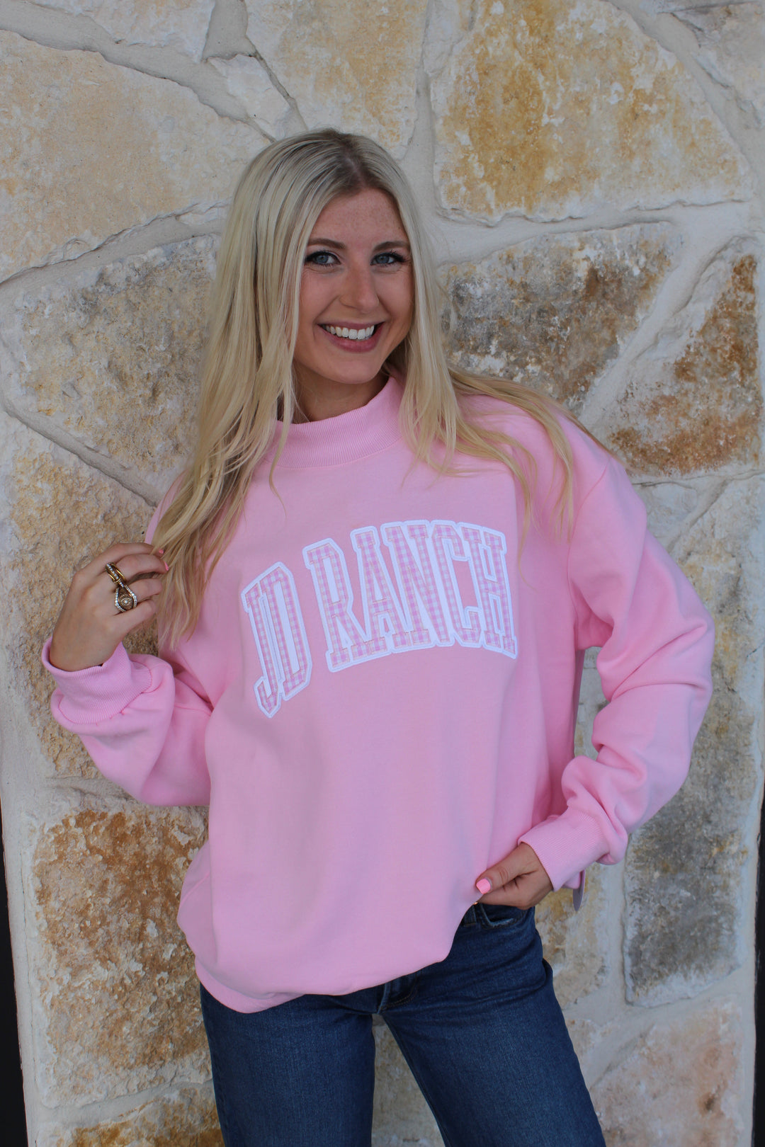 JD Ranch Pink Mockneck