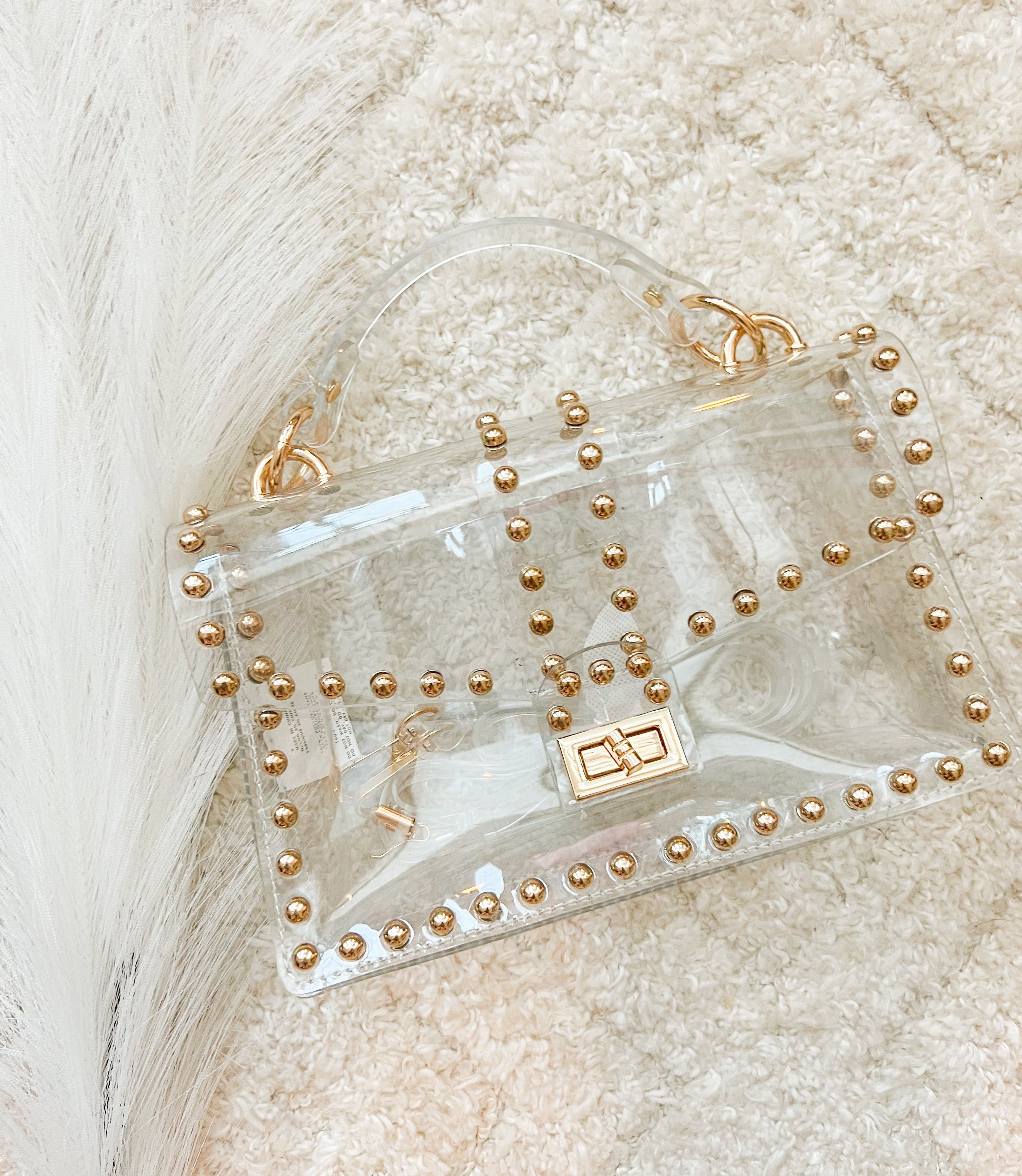 Clear Gold Studded Purse - JD Ranch Boutique