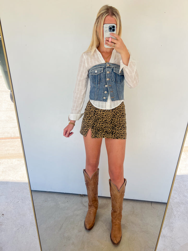 Strapless Denim Corset Top