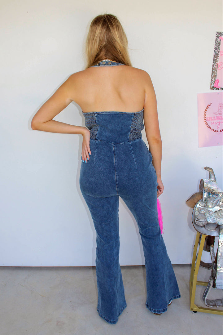 Denim Vest Jumpsuit
