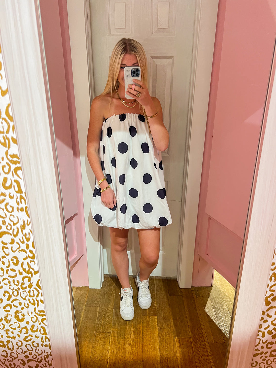 Strapless Polka Dot Bubble Dress