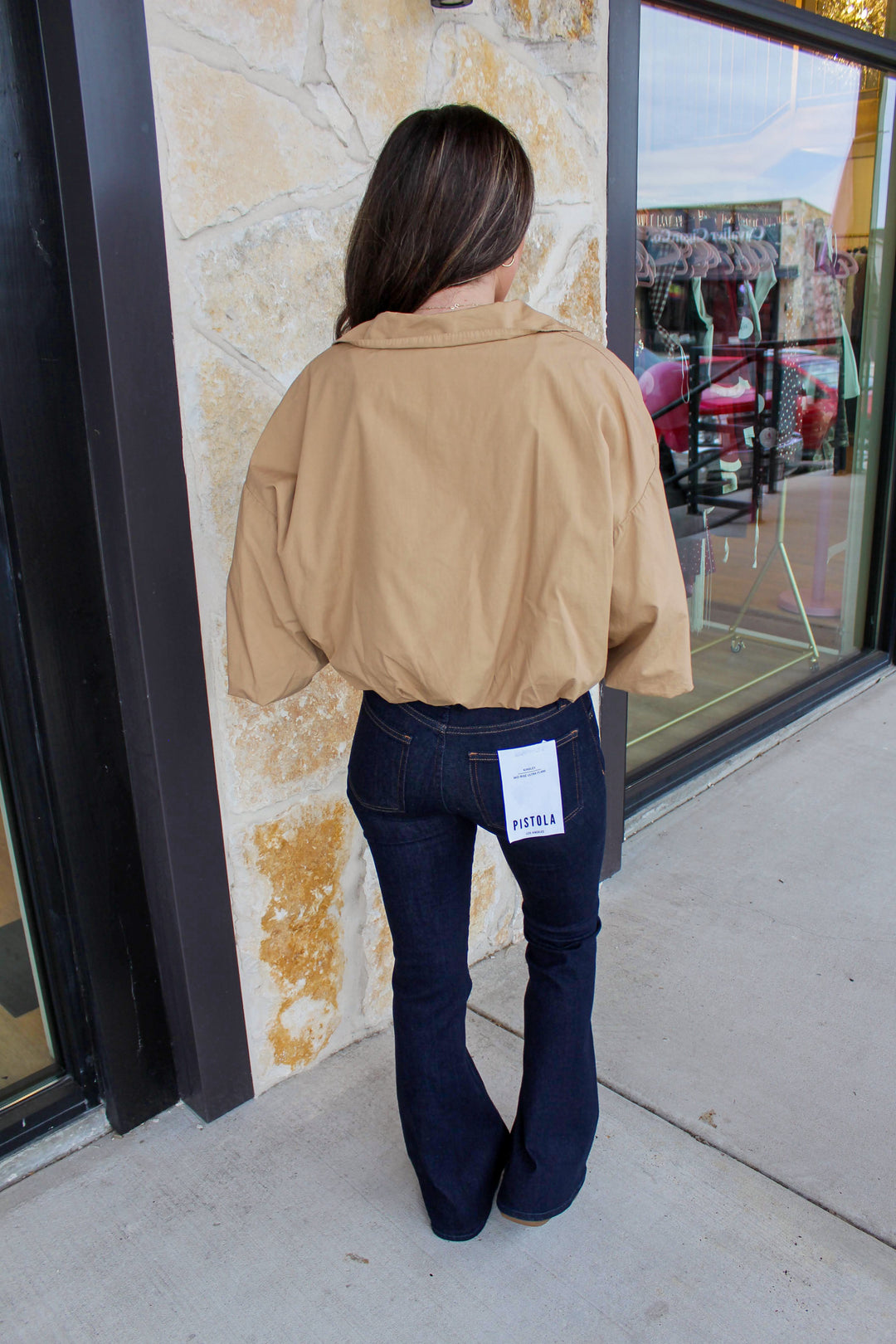 Camel Bubble Sleeve Jacket