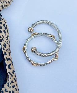 Silver and Gold Criss Cross Bracelet - JD Ranch Boutique