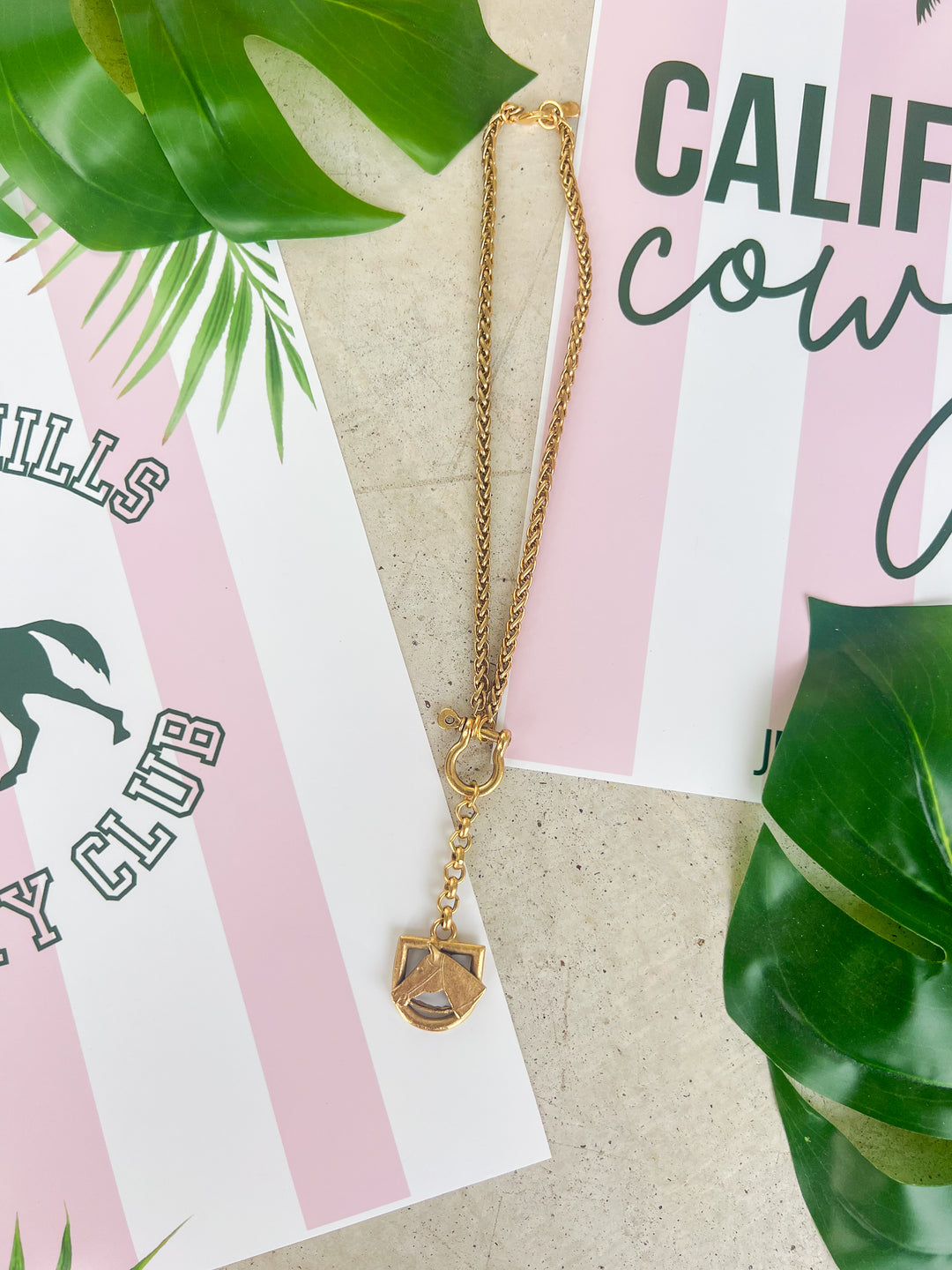 Bit and Horse Head Brass Necklace