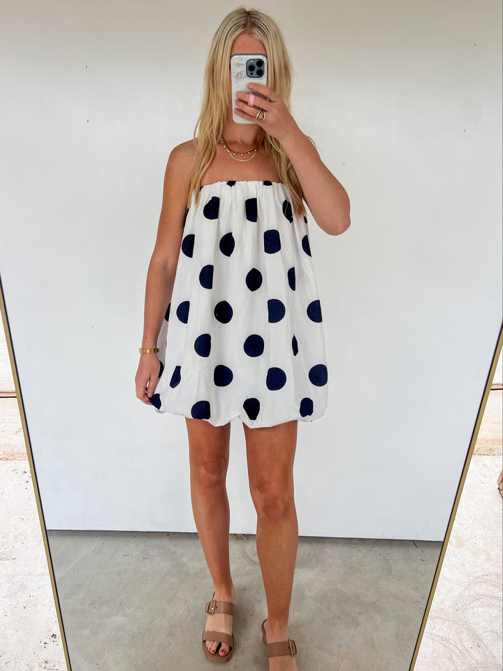 Strapless Polka Dot Bubble Dress