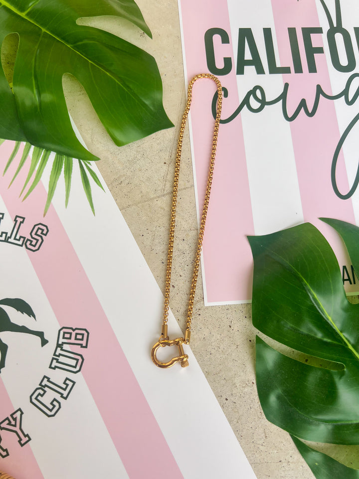 Gold Horse Bit Necklace