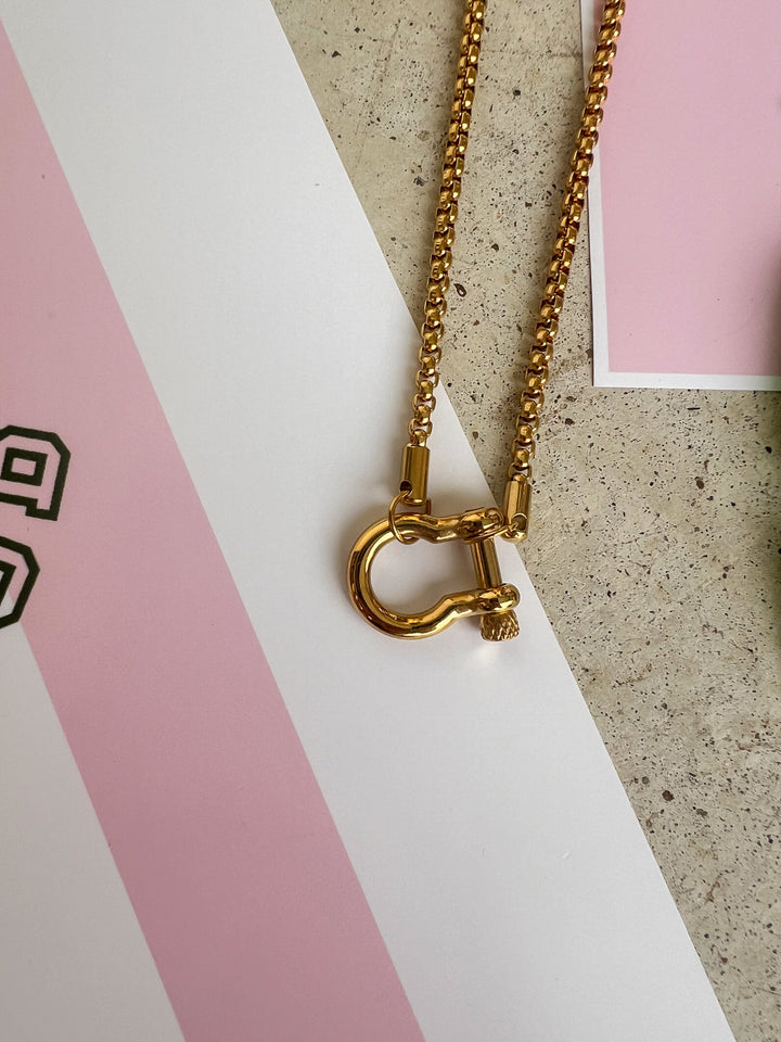 Gold Horse Bit Necklace