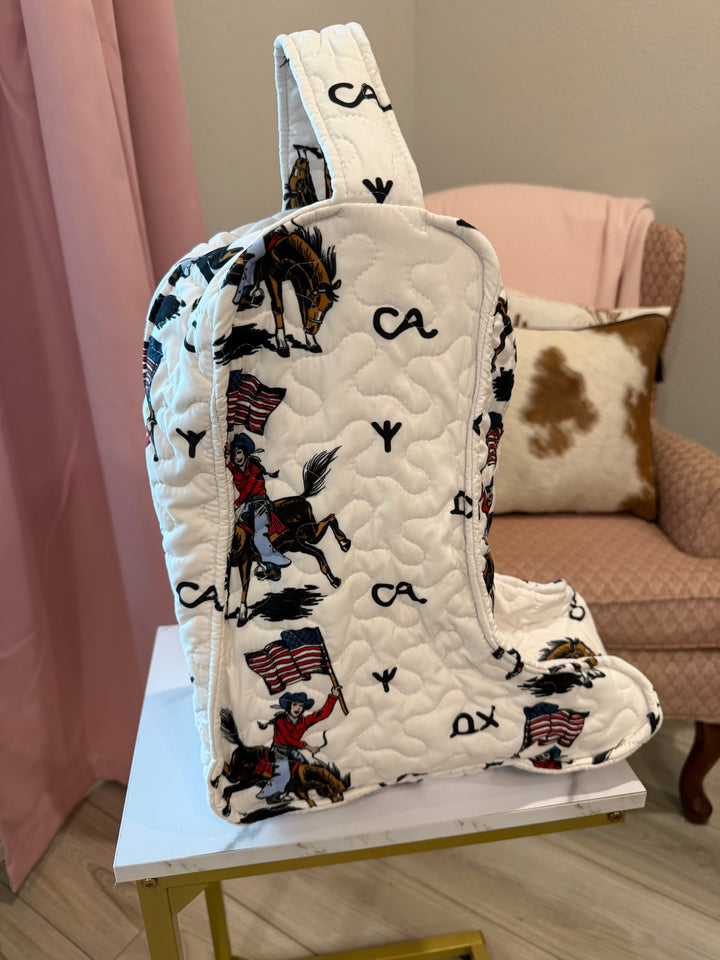TALL Quilted Boot Bag