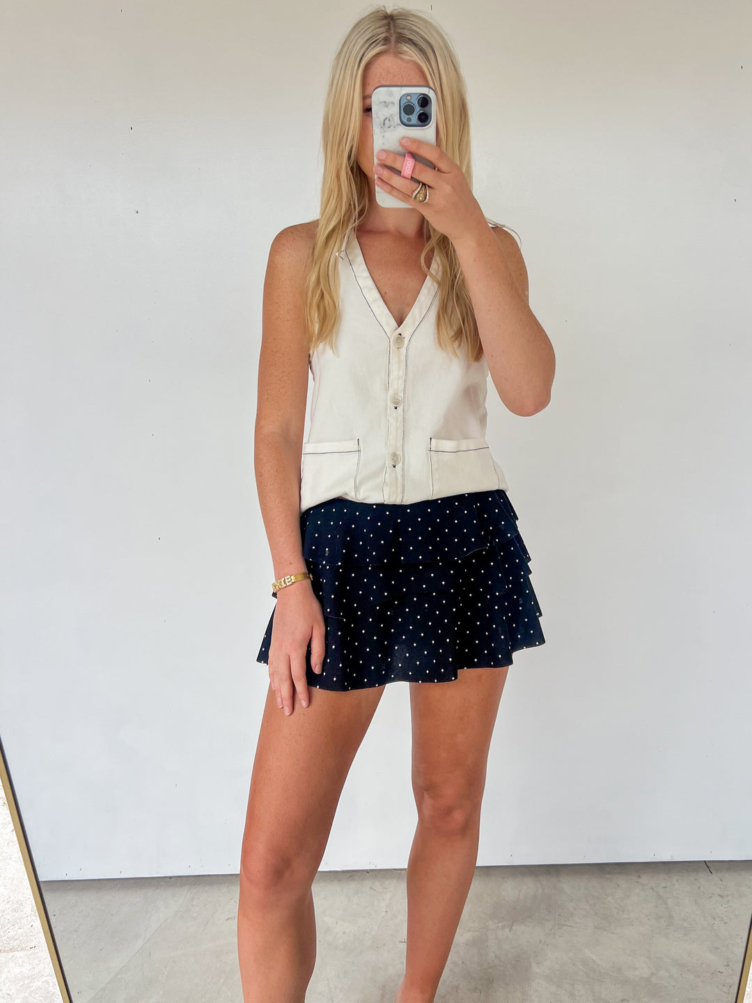 Black Polka Dot Mini Skirt