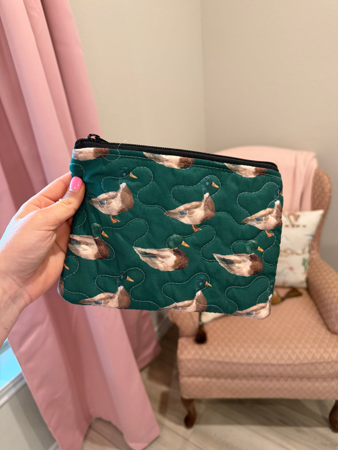 Small Quilted Makeup Bag