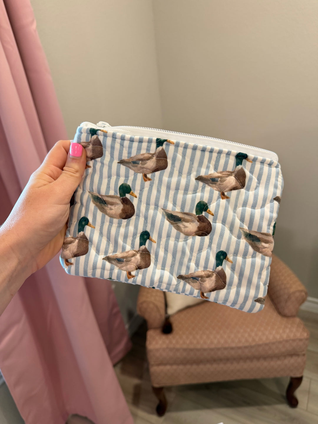 Small Quilted Makeup Bag