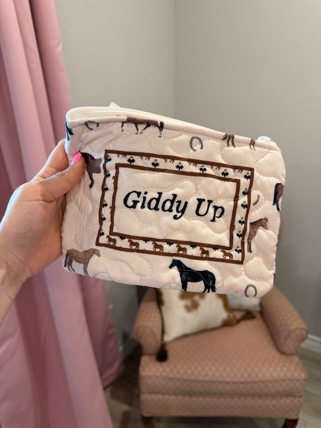 Small Quilted Makeup Bag