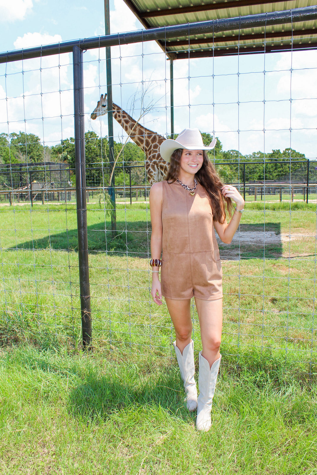 Brown Suede Romper