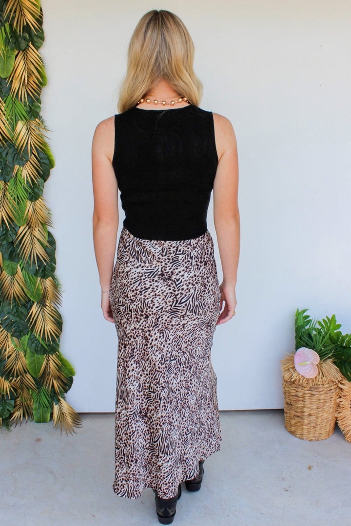 Button Up Knit Tank in Black