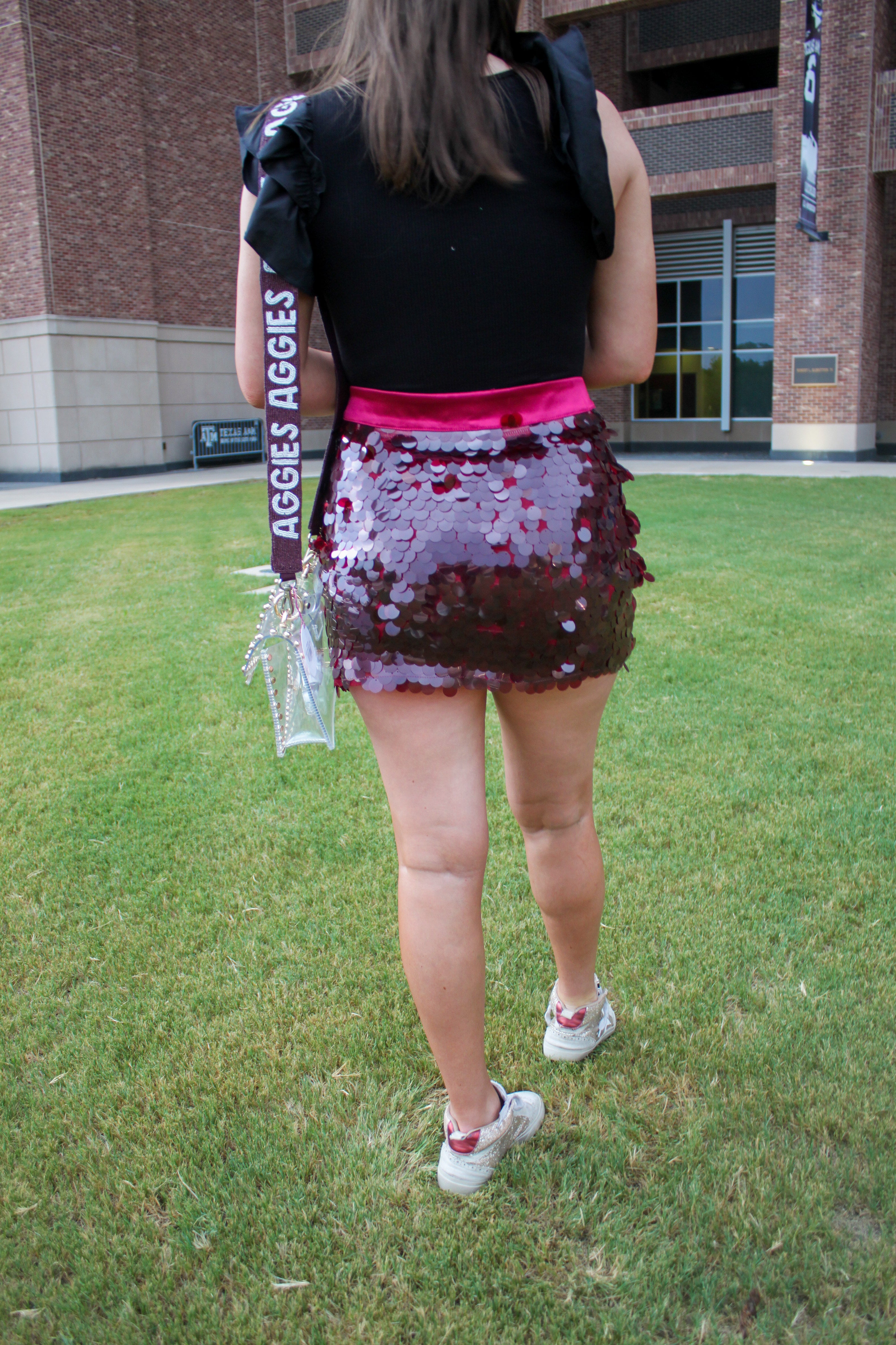 Maroon Sequin Skirt - JD Ranch Boutique