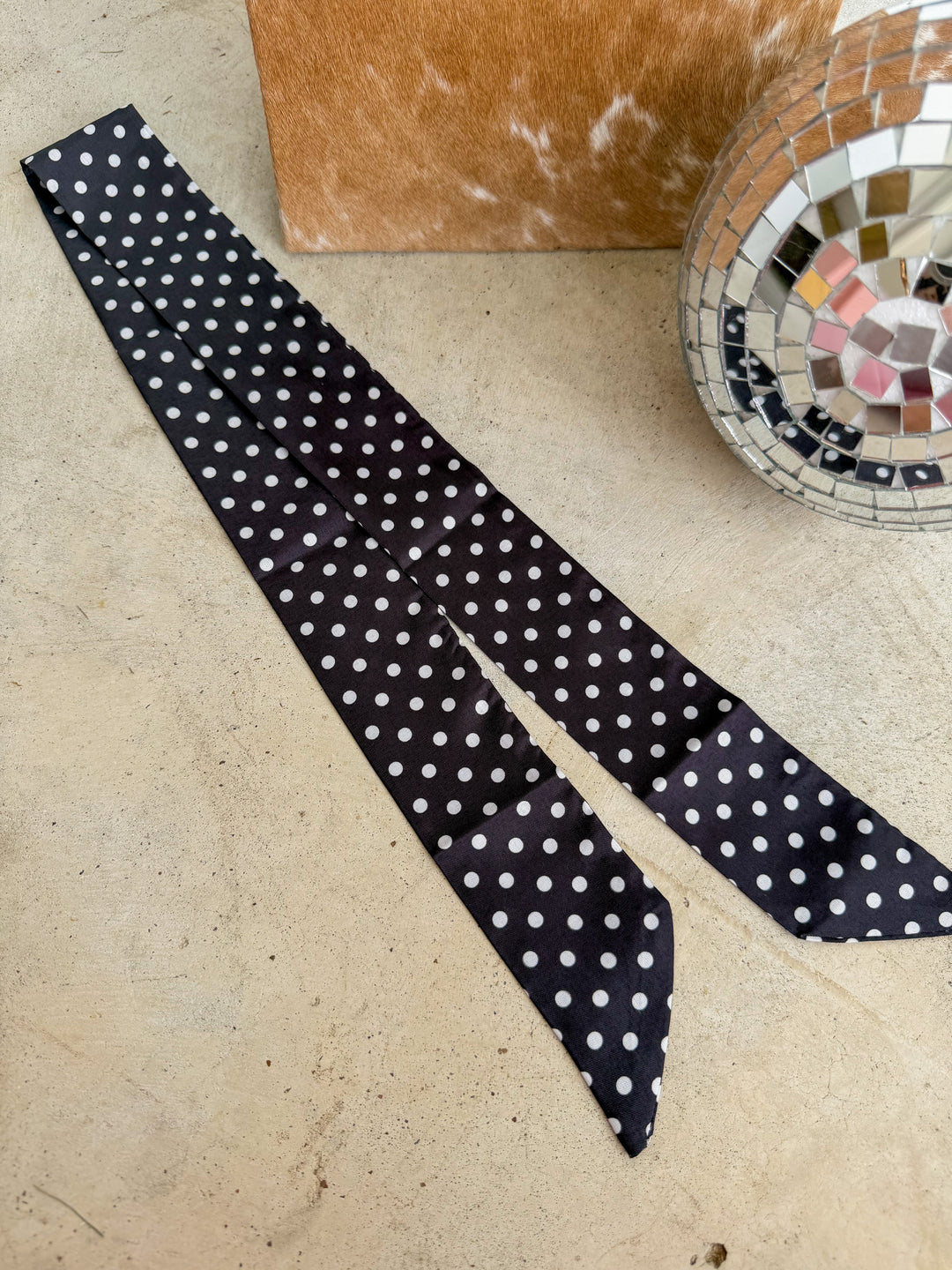 Black and White Polka Dot Twilly
