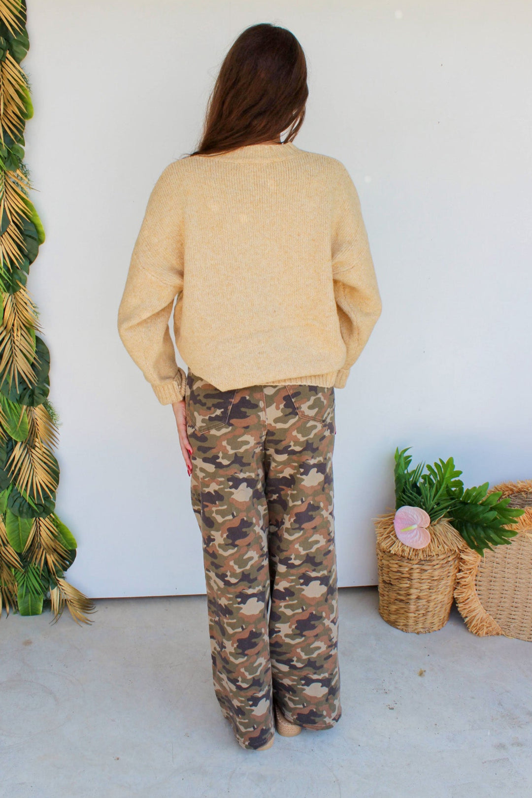 High-Rise Camo Jeans