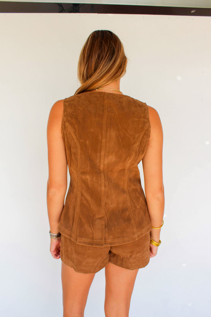 Suede Vest & Short Set