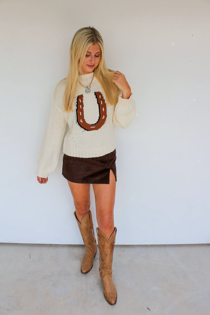 Horseshoe Distressed Sweater