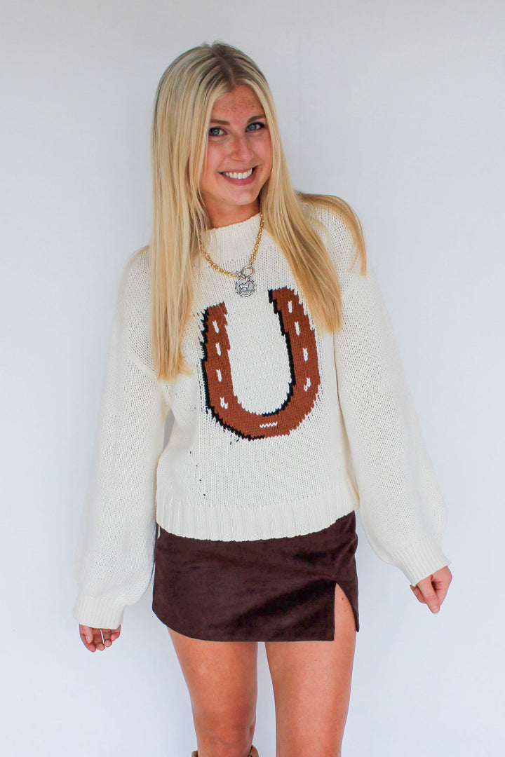 Horseshoe Distressed Sweater