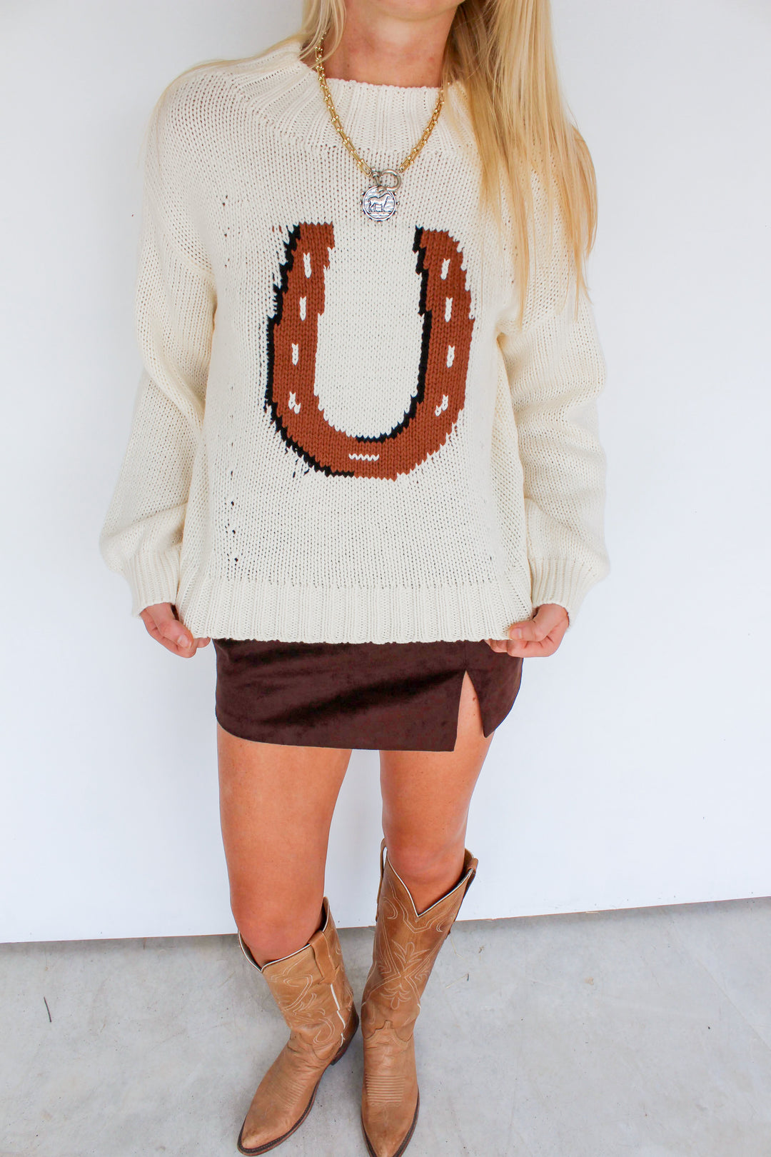 Horseshoe Distressed Sweater