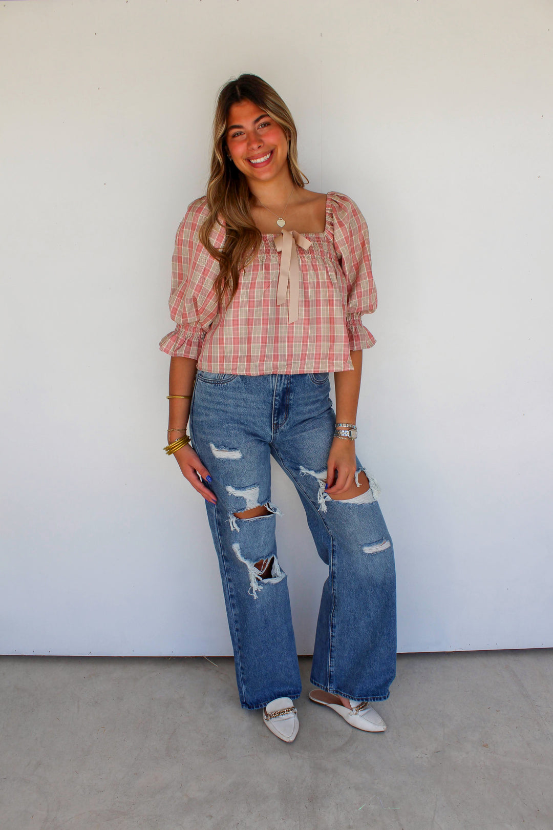 Distressed Medium Wash Jeans