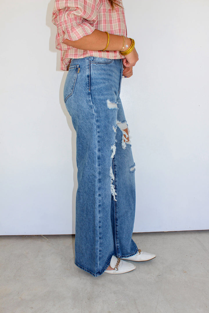 Distressed Medium Wash Jeans