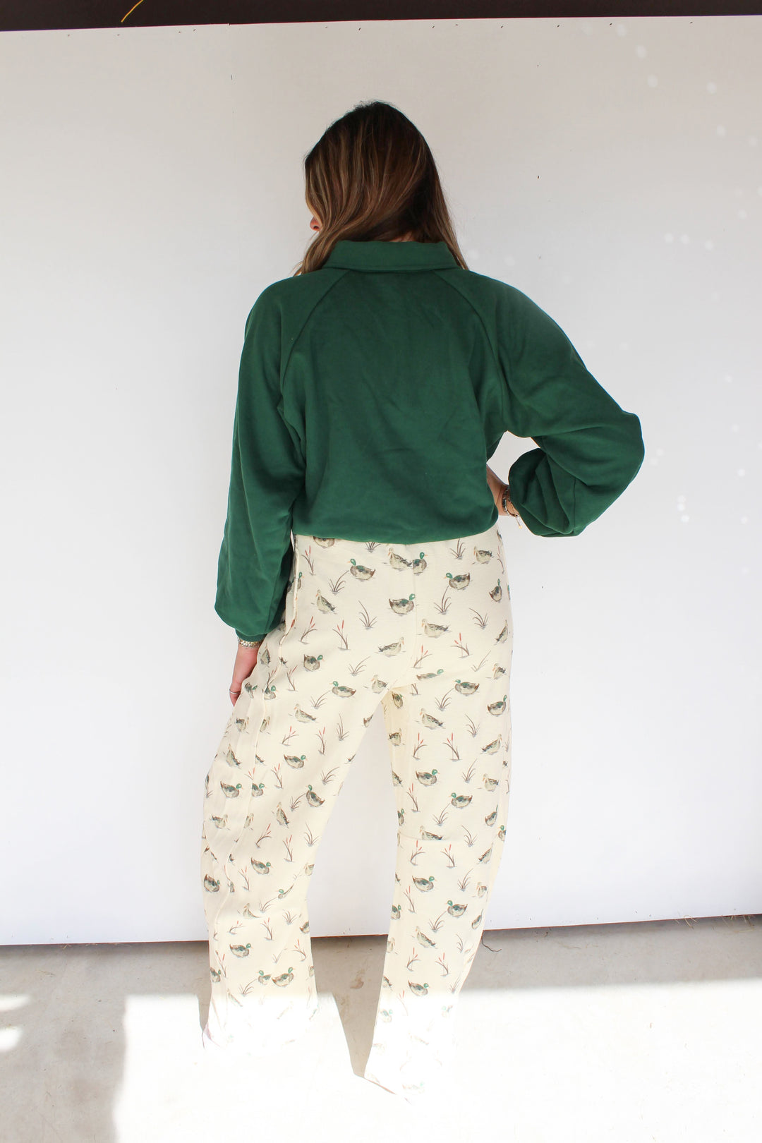 Hunter Green Collared Pullover