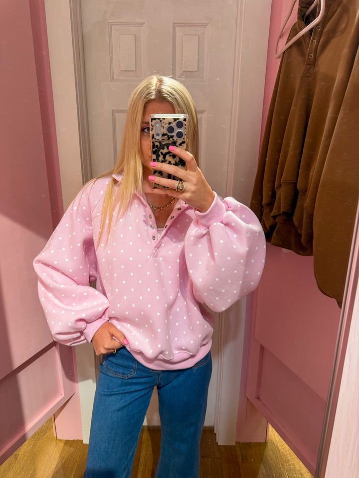 Pink Polka Dot Pullover