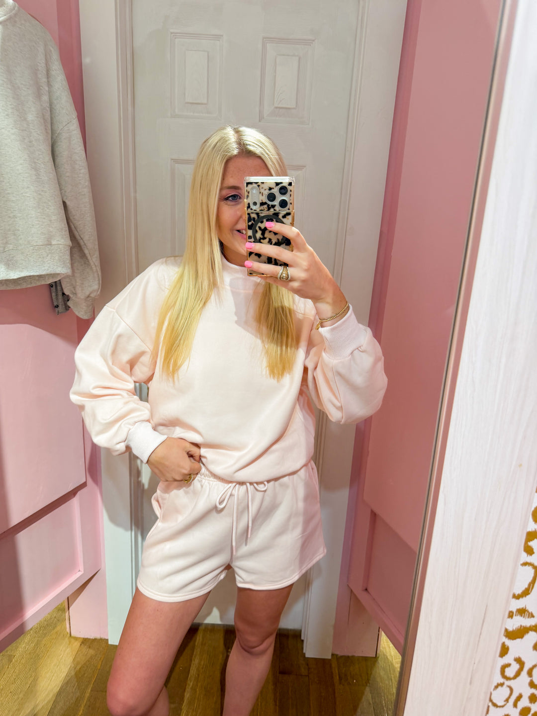 Mock Neck Set in Blush