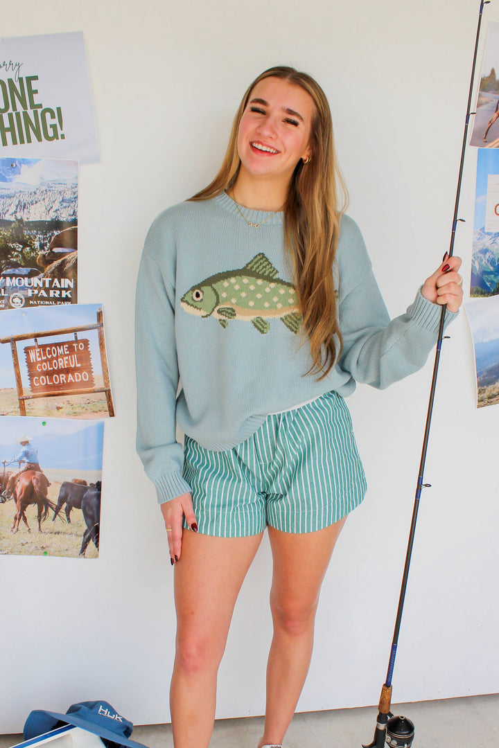 Green & White Striped Boxers