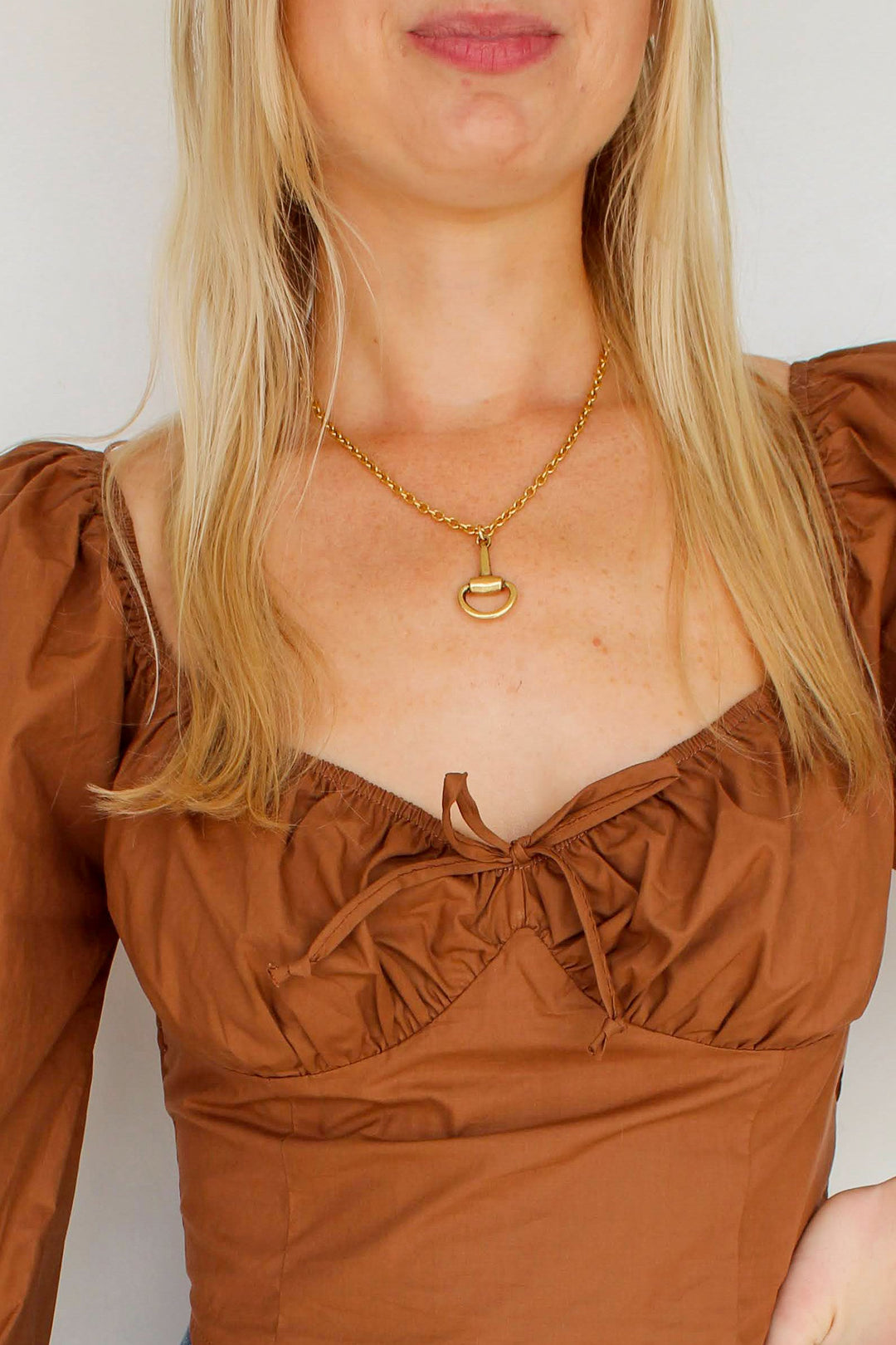 Gold Brass Bit Necklace