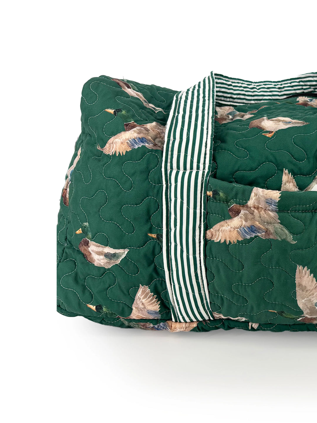 Green Ducks Quilted Duffle Bag