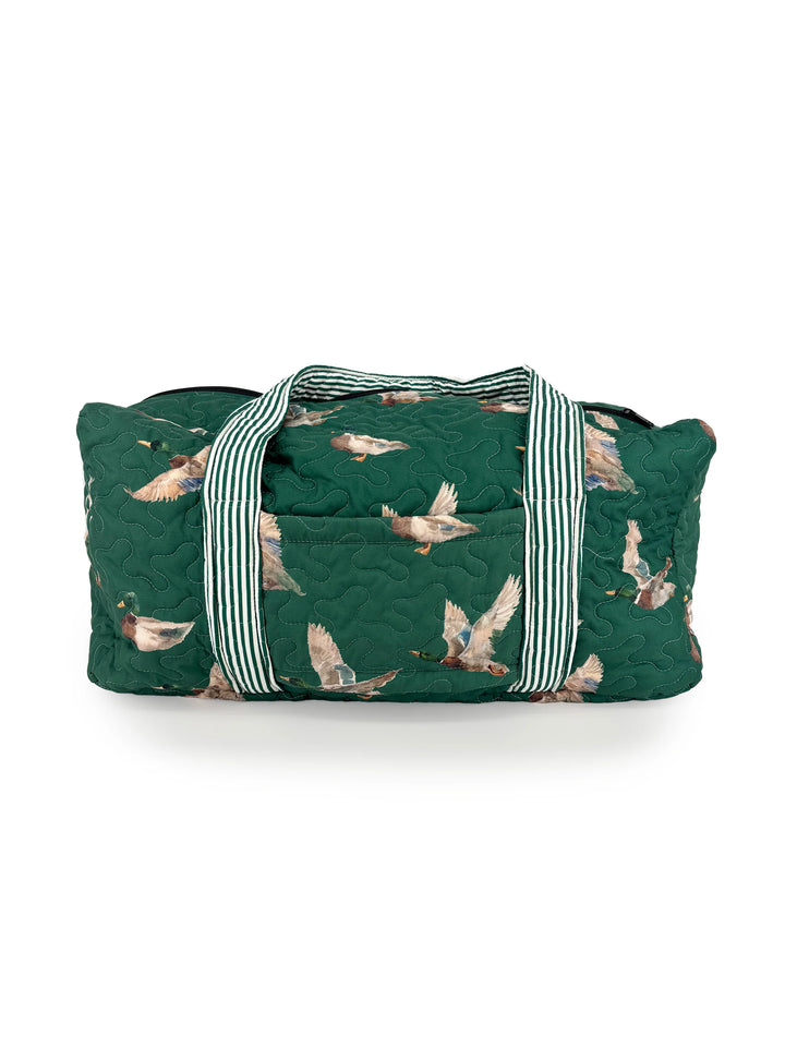 Green Ducks Quilted Duffle Bag