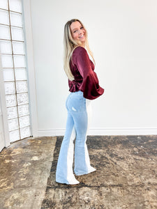 High Rise Color Block Jeans - JD Ranch Boutique