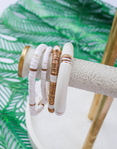 White Bamboo Bracelet Stack - JD Ranch Boutique