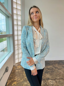 Blue Tweed Blazer - JD Ranch Boutique