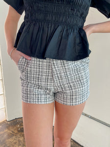 Black and White Tweed Shorts - JD Ranch Boutique