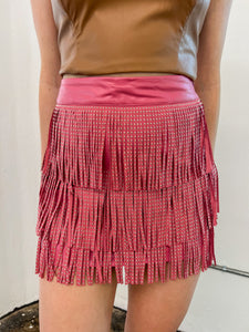 Pink Fringe Skirt - JD Ranch Boutique